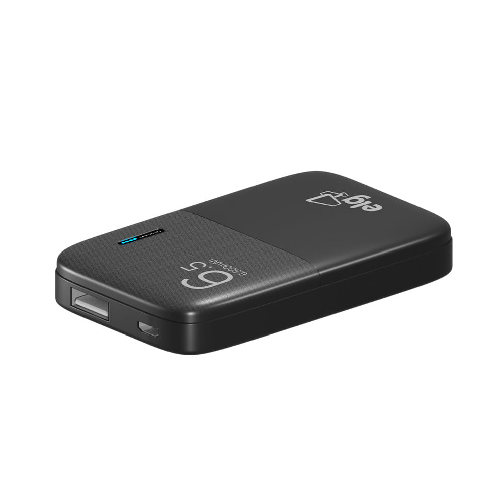 Encontraproduto.com.br - Carregador Portátil 6500mAh ELG PB65 Preto