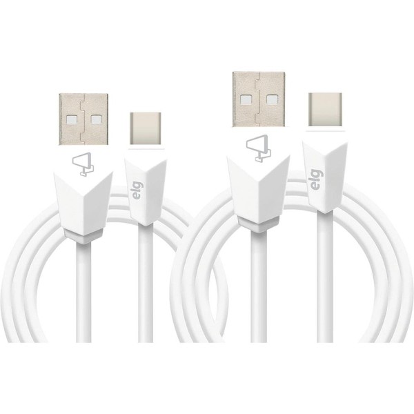 Kit de Cabos Tipo-C ELG 1m+2m Branco