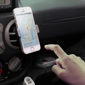 Encontraproduto.com.br - Suporte Veicular para Celular ELG com Largura Ajustável e Fixação na Saída de Ar ECCH1