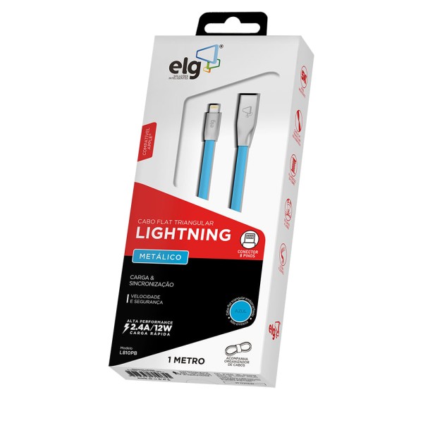 Cabo Lightning Flat Triangular 1M Azul ELG
