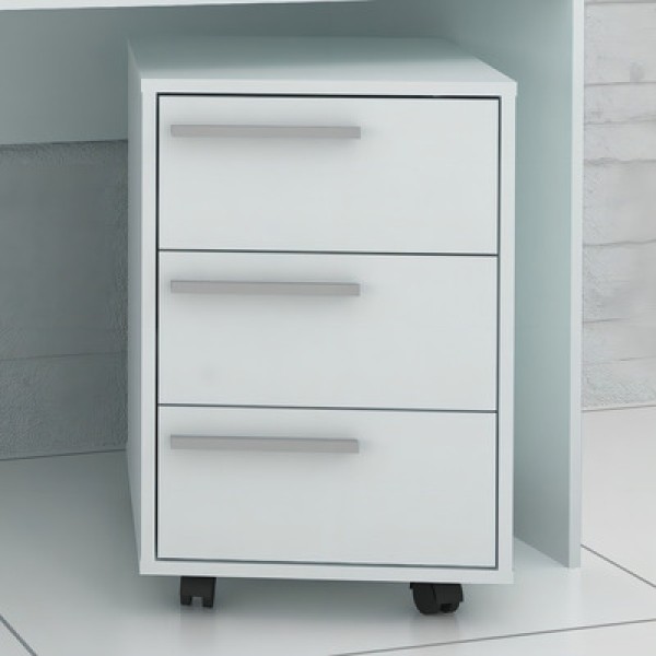 Encontraproduto.com.br - Gaveteiro 3 Gavetas com Rodízio HCL Branco