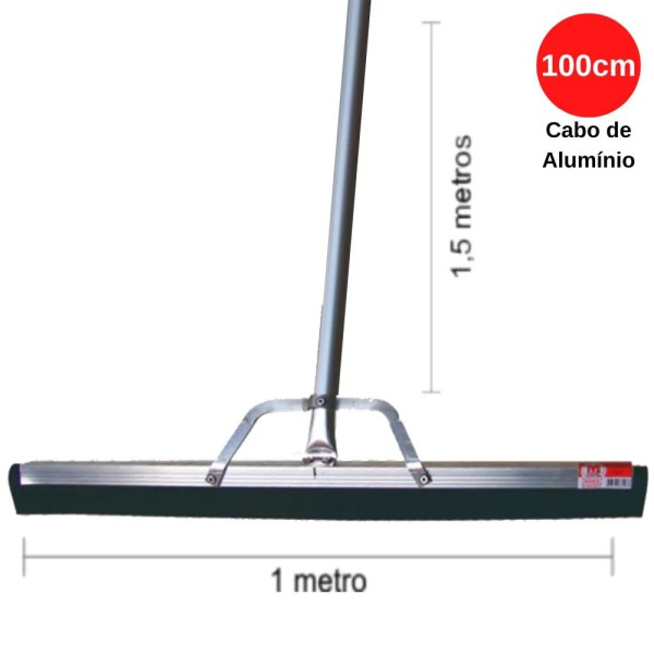 Encontraproduto.com.br - Rodo de Alumínio 100cm com Cabo de Alumínio de 150cm