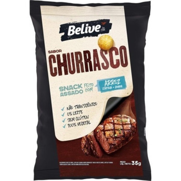 Snack De Arroz Sabor Churrasco 35g Sem Glúten - Belive