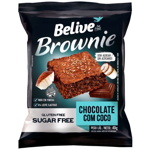 Encontraproduto.com.br - Brownie Chocolate com Coco Belive 40g