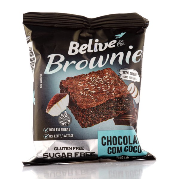 Encontraproduto.com.br - Brownie Chocolate com Coco Belive 40g