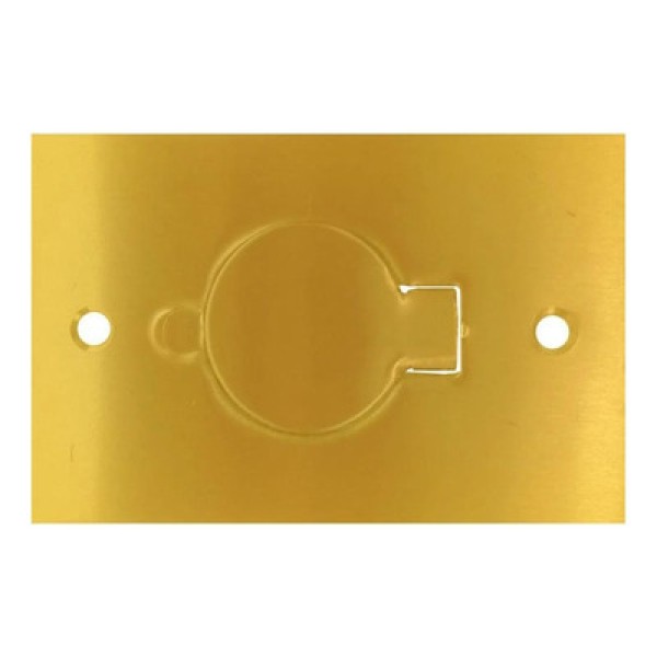 Encontraproduto.com.br - Placa Piso Unha 4X2 Para 1 Tomada Redondo Latão Escovado Stamplac