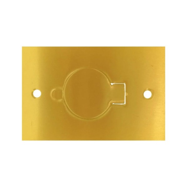 Encontraproduto.com.br - Placa Piso Unha 4X2 Para 1 Tomada Redondo Latão Escovado Stamplac