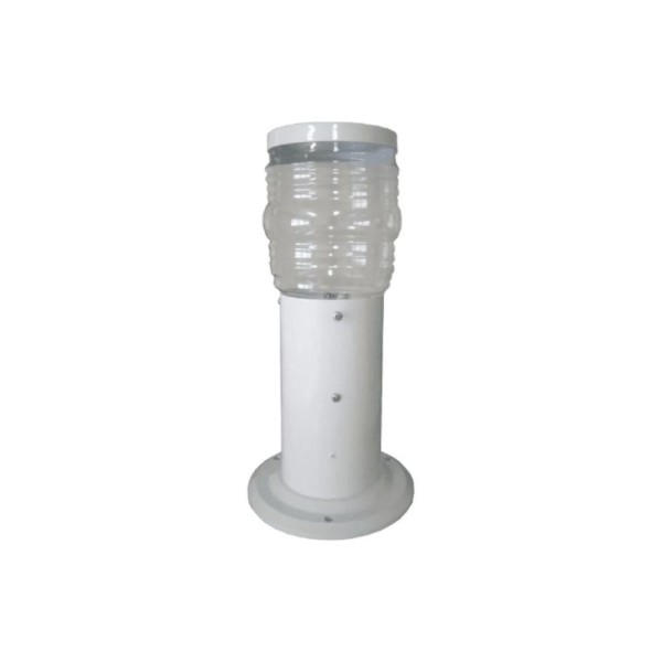 Encontraproduto.com.br - Balizador De Alumínio 30Cm Branco Com Sinaleiro Transparente Fm