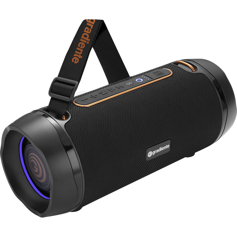 Speaker Portátil Shock Bass Gradiente 50W Bluetooth Bateria 2xWoofers 3