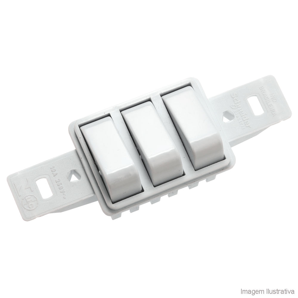 Interruptor triplo simples 10A 250V sem placa Claris Prime Schneider