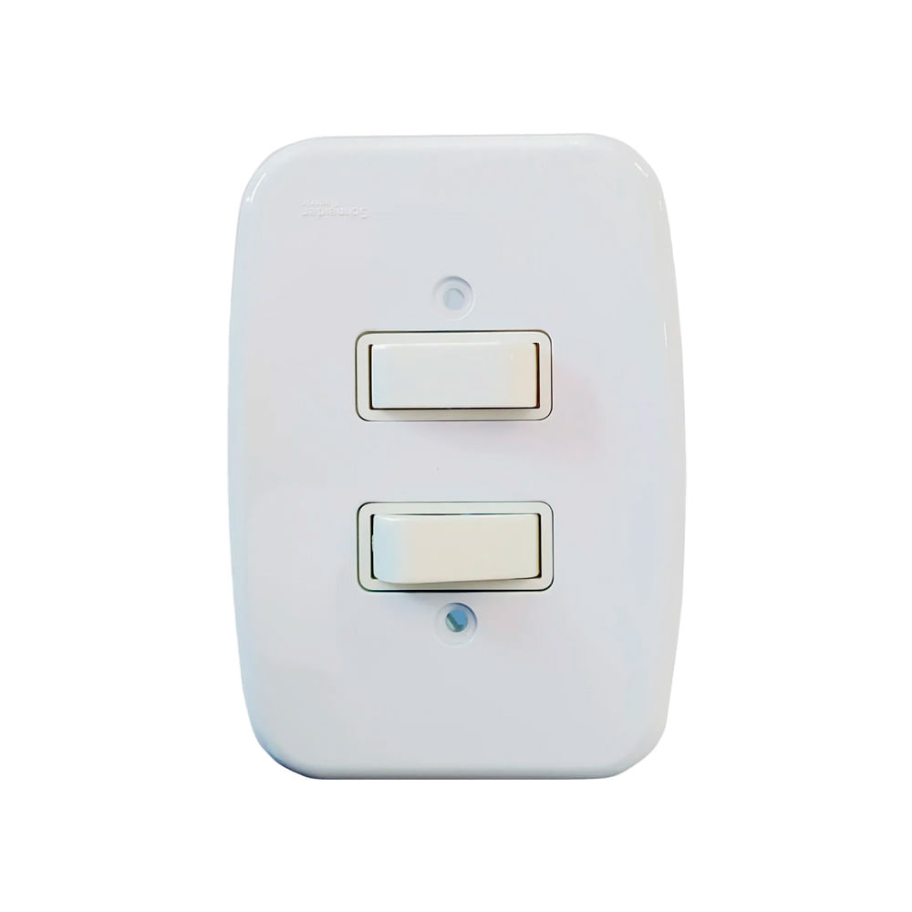Interruptor 4X2 Schneider 2 Seções Paralelo Claris 10A Branco