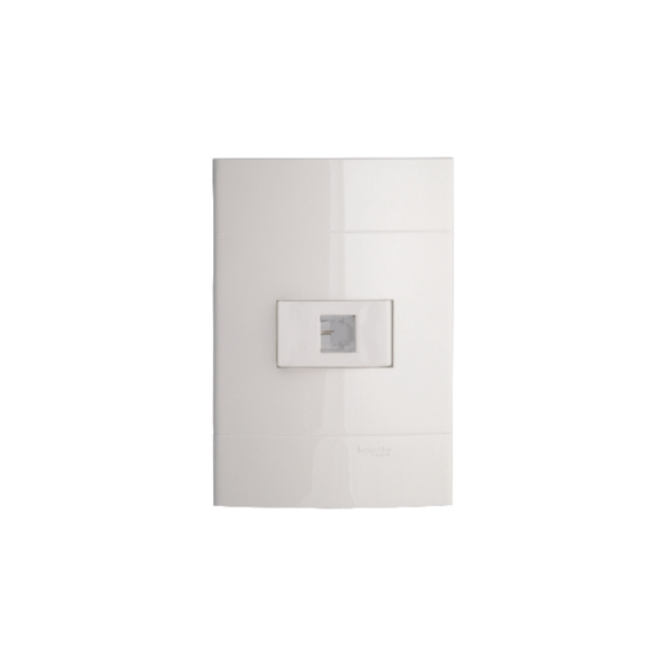 Encontraproduto.com.br - Conjunto Montado Tomada Telefone 2P Rj11 Prm044101 Branco Puro Decor Schneider