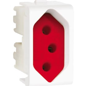 Módulo Tomada Br 2p T 20a 250v 1m Vermelho Lunare Schneider