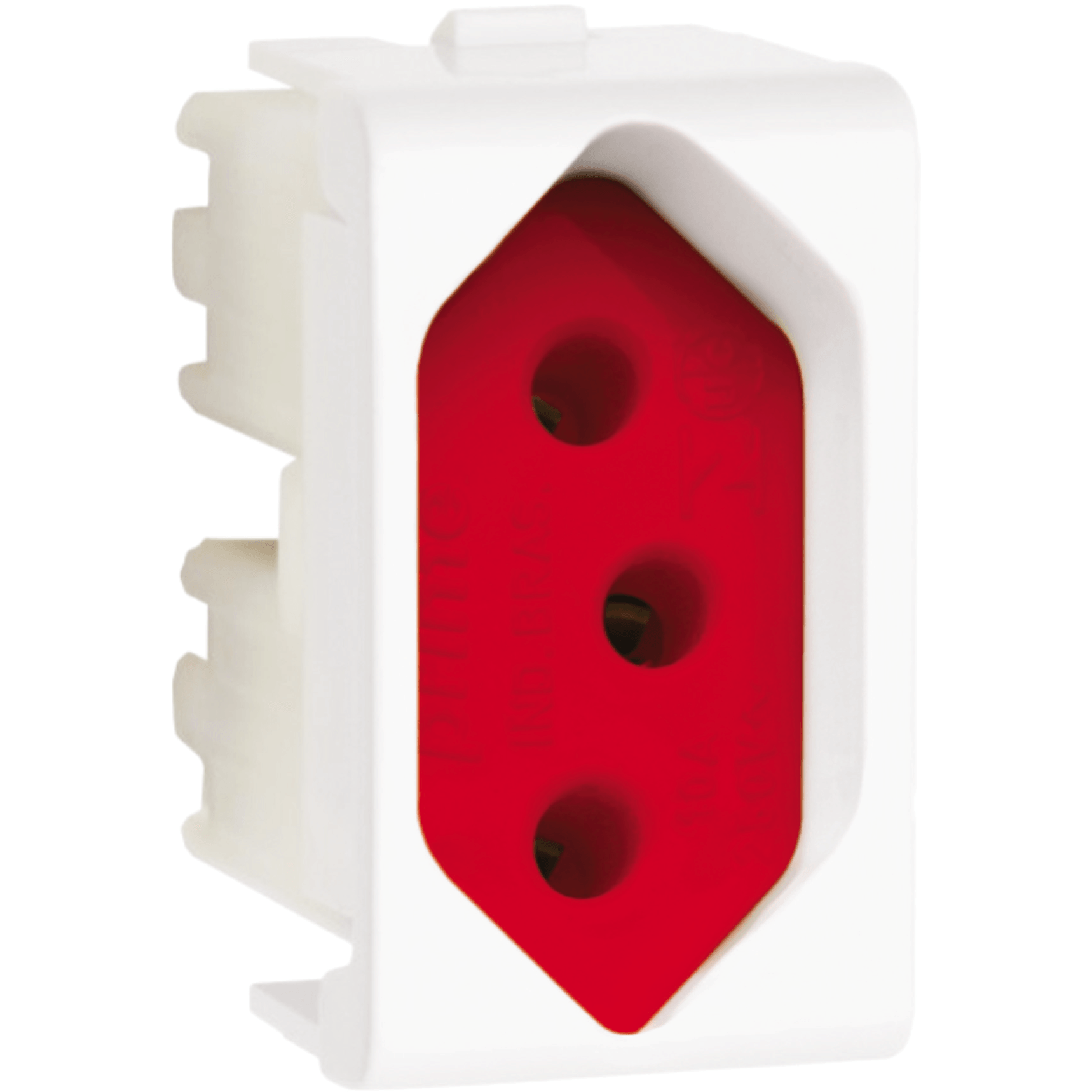 Encontraproduto.com.br - Módulo Tomada Br 2p T 20a 250v 1m Vermelho Lunare Schneider