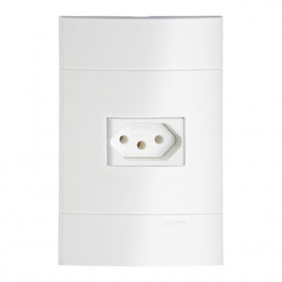 Encontraproduto.com.br - Conjunto Tomada Prime Lunare 10A Branco Schneider