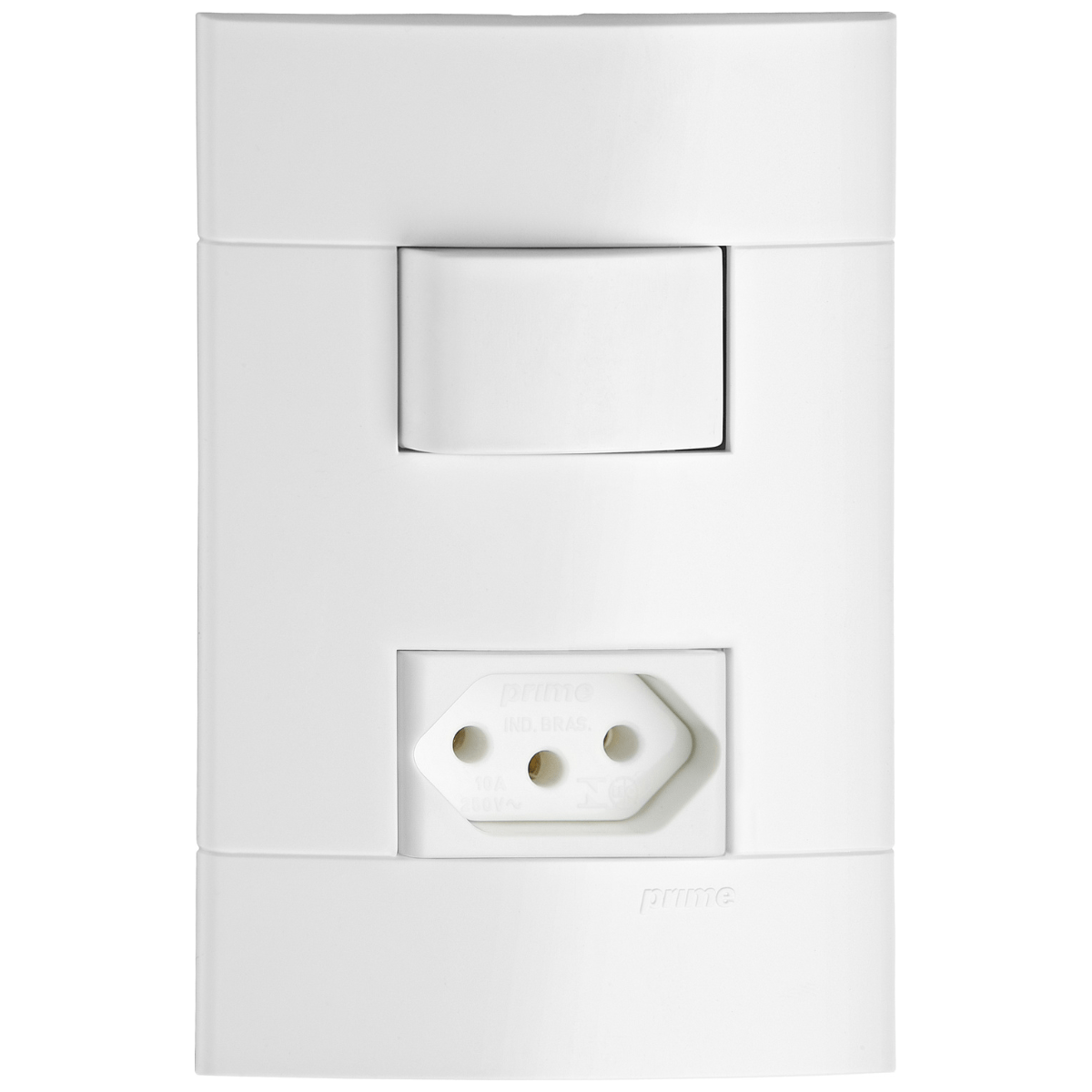 Conjunto Montado 1 Interruptor Simples E 1 Tomada 2P+T 10A Pb Prm4404721 Branco Lunare Schneider