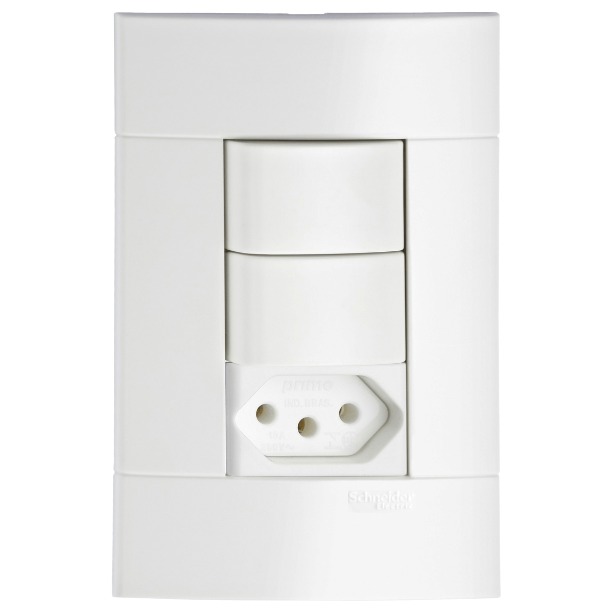 Encontraproduto.com.br - Conjunto Lunare 2 Interruptores Simples + Tomada Schneider
