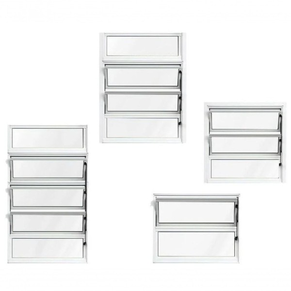 Vitro Basculante De Alumínio 1° Secção 0,40 X 0,80 Vmb Cor Branco Linha Soft Modular