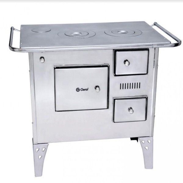 Encontraproduto.com.br - Fogão a Lenha Geral Nr 2 com Saída de Fumaça Inox Bivolt