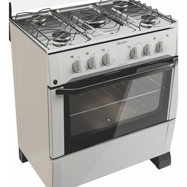 Encontraproduto.com.br - Fogão 5 Bocas Mesa de Inox Sírius Plus Branco Bivolt