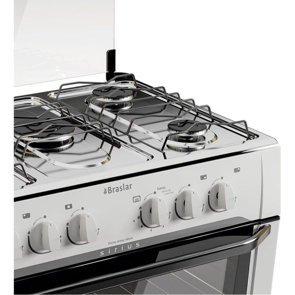 Encontraproduto.com.br - Fogão 5 Bocas Mesa de Inox Sírius Plus Branco Bivolt