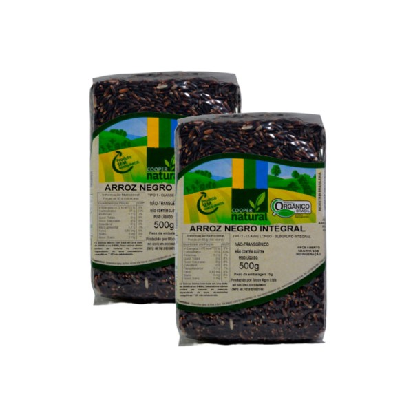 Kit 2X: Arroz Negro Integral Orgânico Coopernatural 500g
