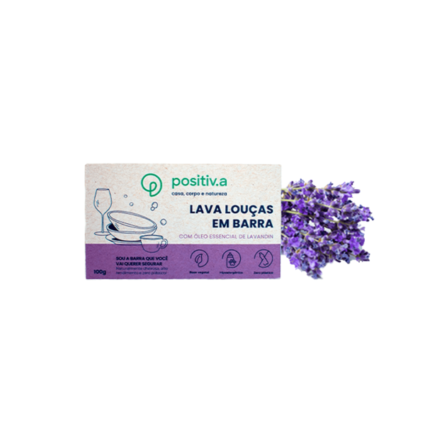 Lava Louças em Barra Positiv.a Lavandin 100g