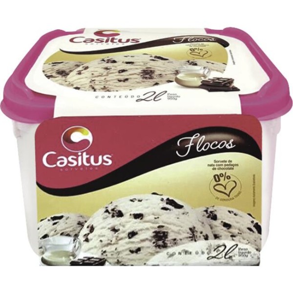 Encontraproduto.com.br - Sorvete Casitus Flocos Pote com 2L