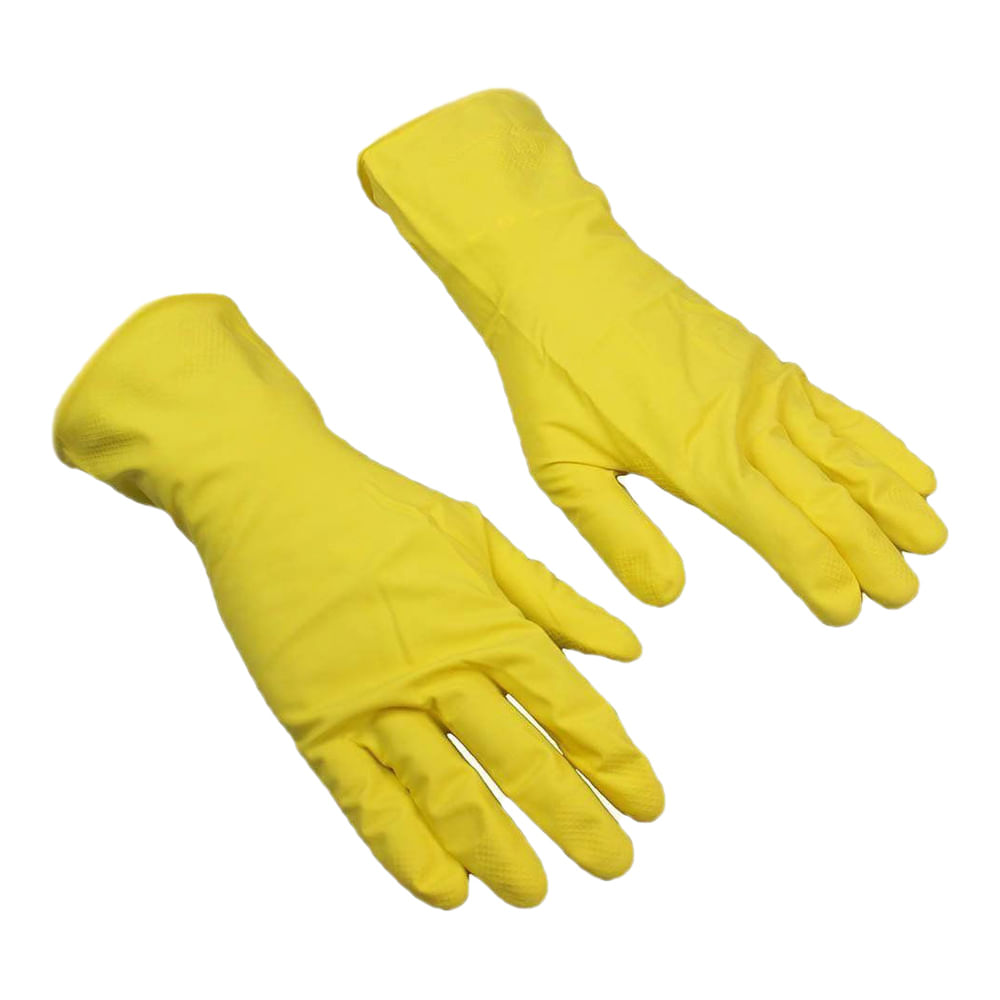 Encontraproduto.com.br - Luva de Látex Amarela com Forro e Palma Anti-Derrapante - KALIPSO