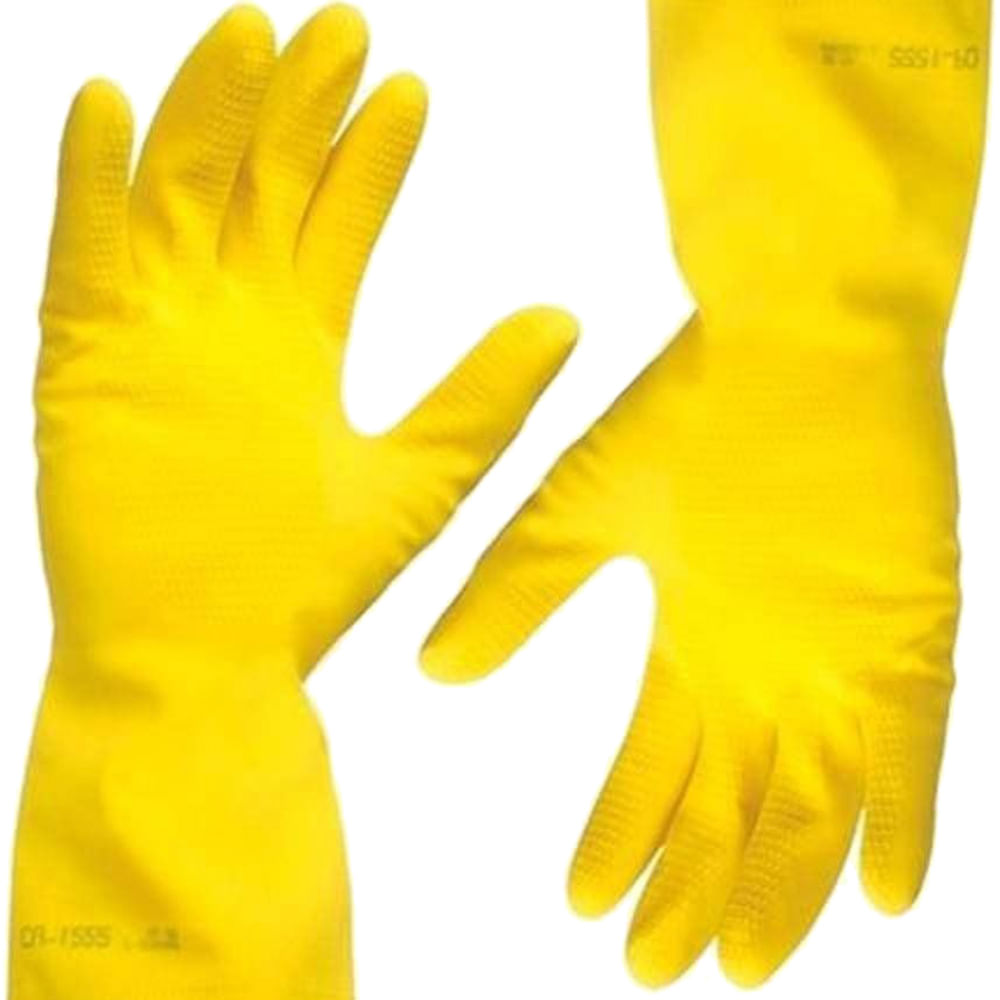 Encontraproduto.com.br - Luva de Látex Amarela com Forro e Palma Anti-Derrapante - KALIPSO