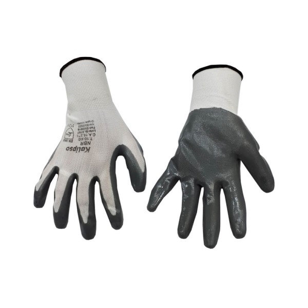 Encontraproduto.com.br - Luva Tricotada Kalipso NBR Pro Branco/Cinza 10/XG
