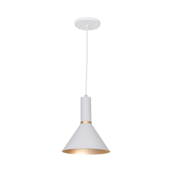 Encontraproduto.com.br - Pendente Attena Roma Esfera 1xE27 3135 Branco e Dourado Bivolt