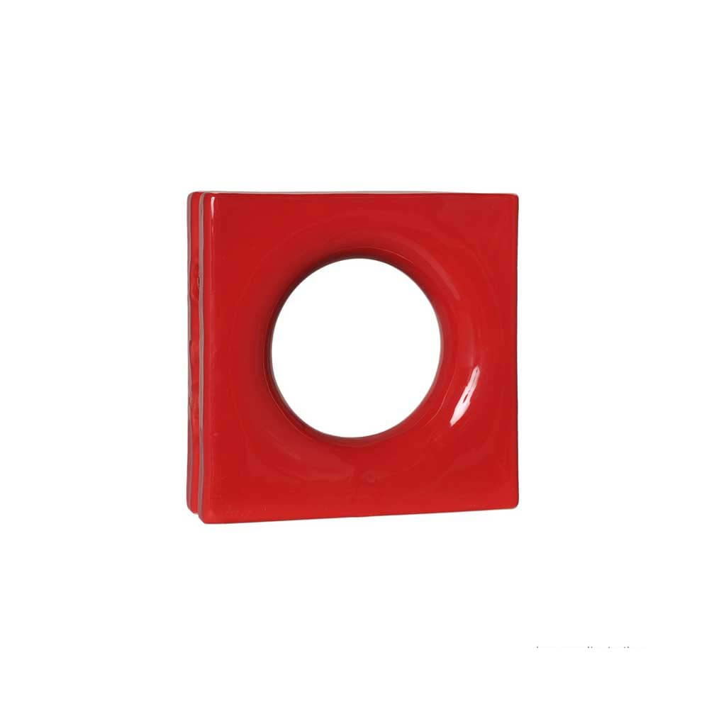 Cobogó Lua esmaltado vermelho Cerâmica Martins