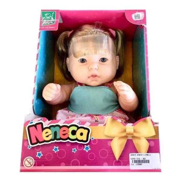 Encontraproduto.com.br - Boneca Neneca C/ Cabelo Vinil 40cm 393 Super Toys