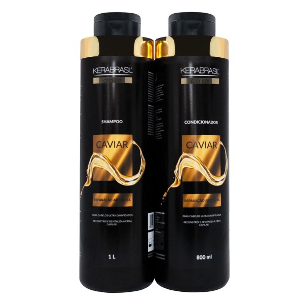Kit Shampoo e Condicionador Caviar 1L Kerabrasil
