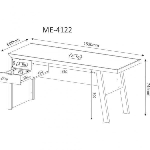 Encontraproduto.com.br - Mesa para Escritório 163cm 2 Gavetas Me4122 Nogal