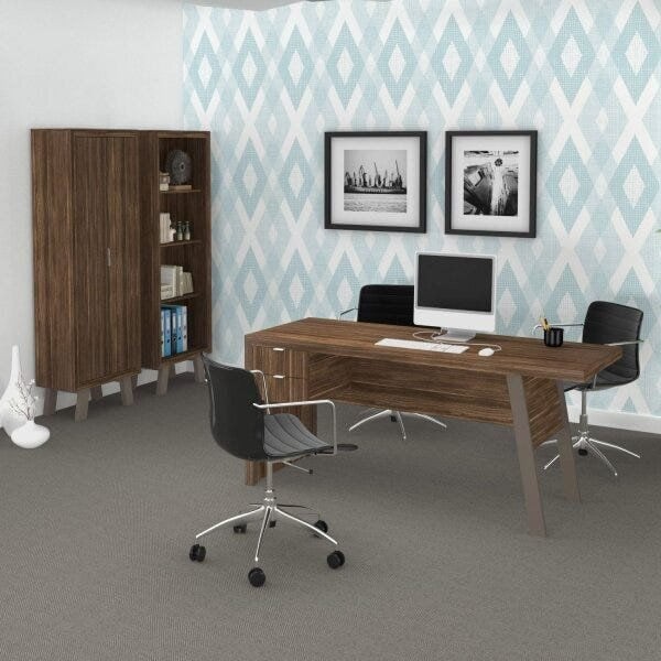 Encontraproduto.com.br - Mesa para Escritório 163cm 2 Gavetas Me4122 Nogal