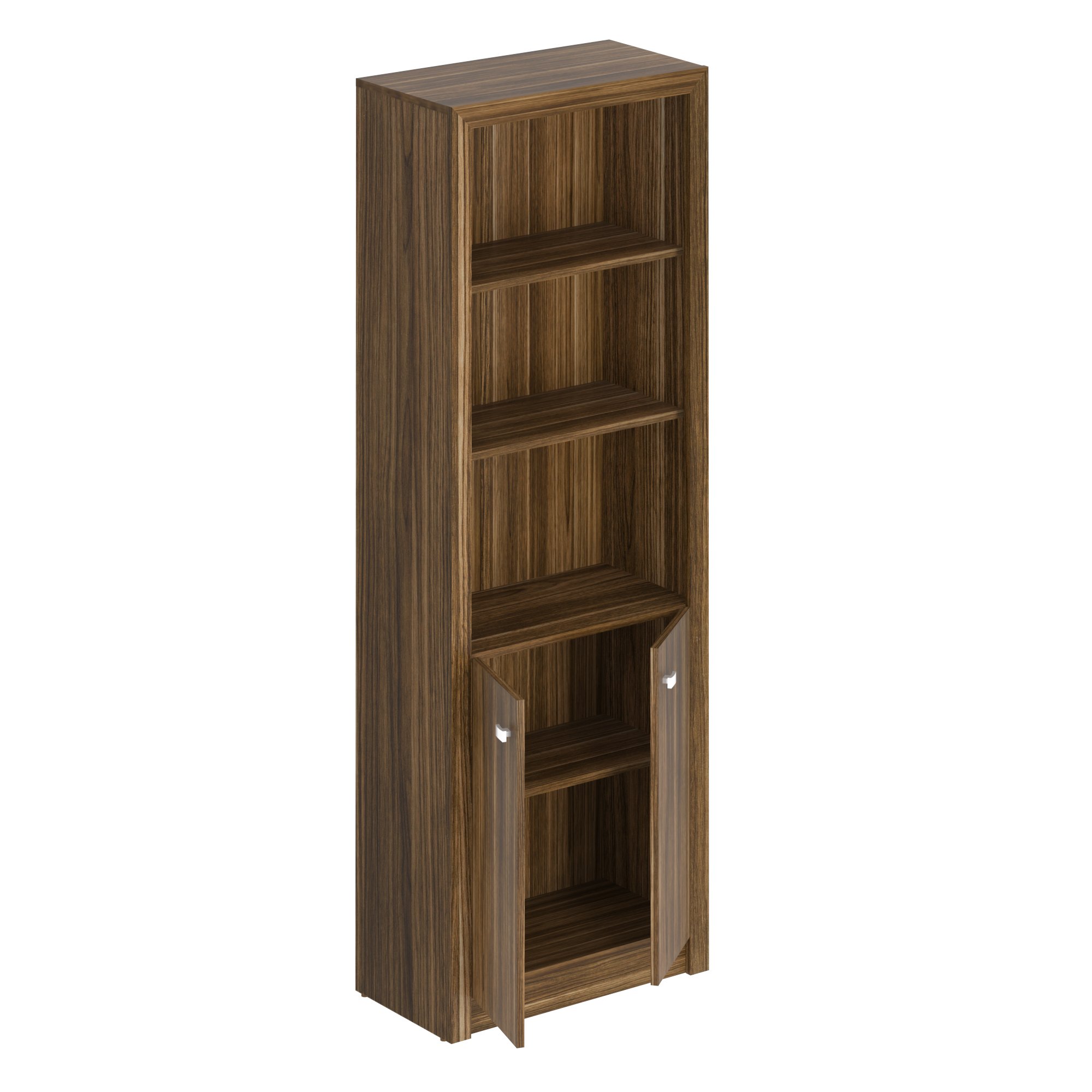 Encontraproduto.com.br - Armário para Escritório Aberto com 2 Portas e 3 Prateleiras ME4110 Nogal