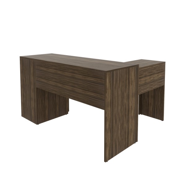 Encontraproduto.com.br - Mesa para Escritório em L com 3 Gaveta Me4101 Nogal