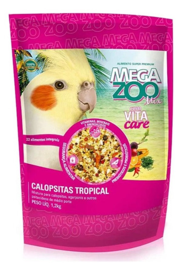 Ração Megazoo Mix Para Calopsita Tropical 1,2kg