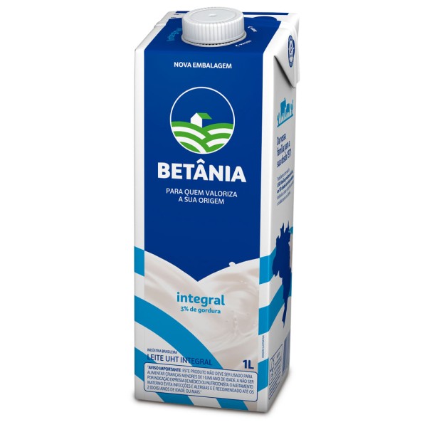 Encontraproduto.com.br - Leite UHT Betânia Integral Caixa 1 L com tampa