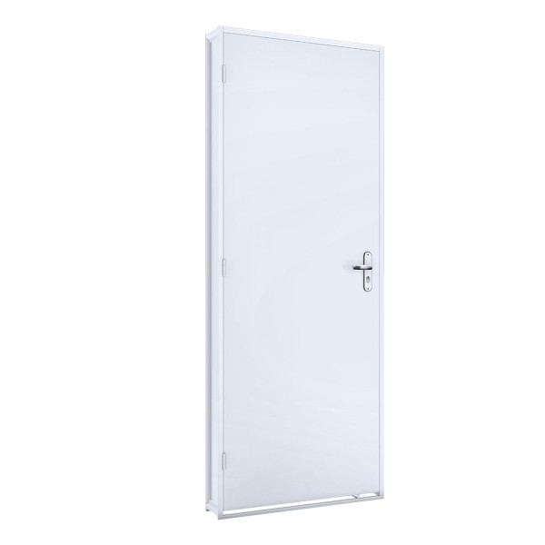 Encontraproduto.com.br - Porta Fácilita Folha Madeira Batente De Aço 215x085 Esquerda Branco Ullian
