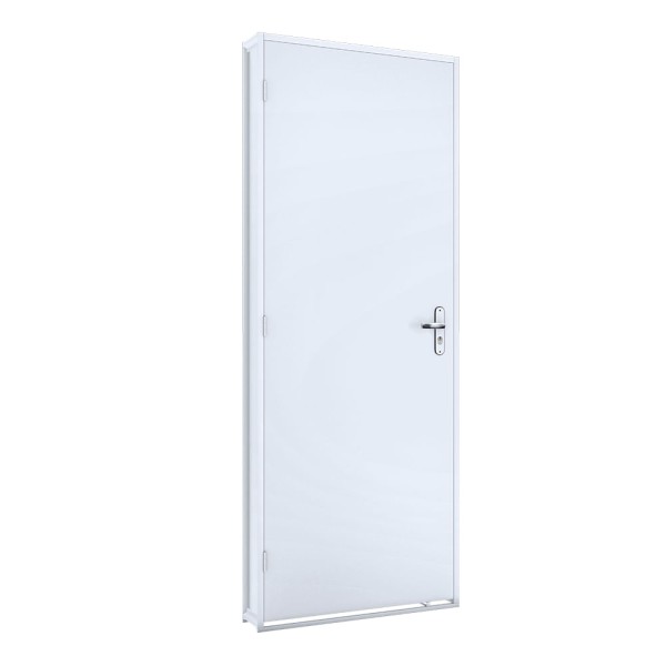 Encontraproduto.com.br - Porta Fácilita Folha Madeira Batente De Aço 215x085 Esquerda Branco Ullian