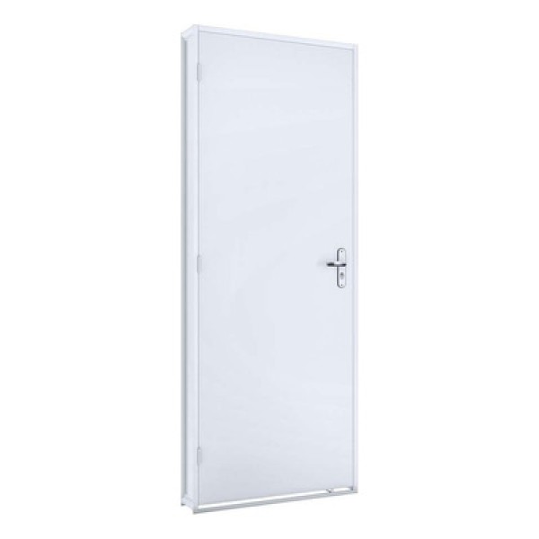 Encontraproduto.com.br - Porta Fácilita Folha Madeira Batente De Aço 215x085 Esquerda Branco Ullian