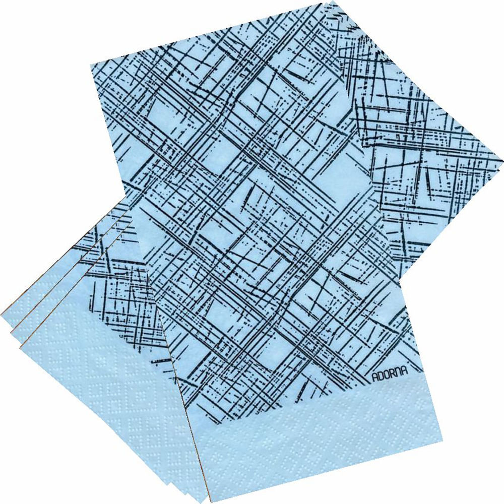 Guardanapo de Papel Decorado Risk Preto 40x40 Adorna 20 Unid.