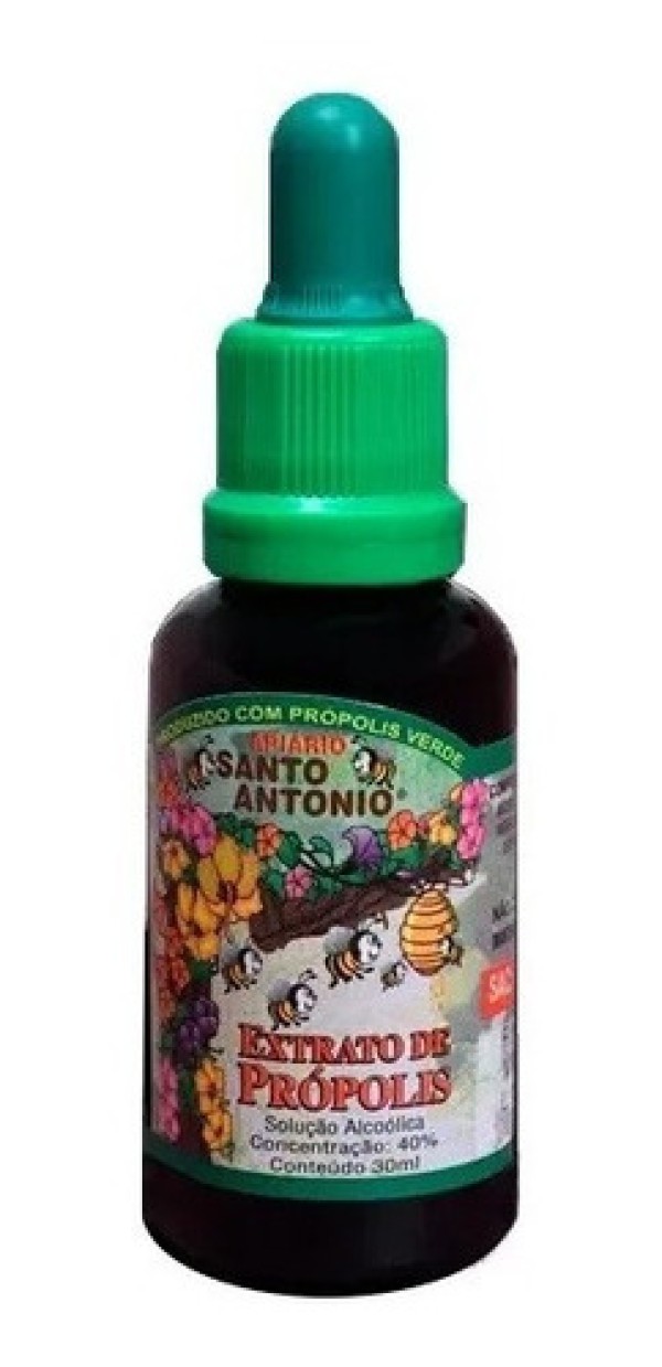 Extrato de Própolis Solução Alcoólica 40% 30ml Apiário Santo Antonio