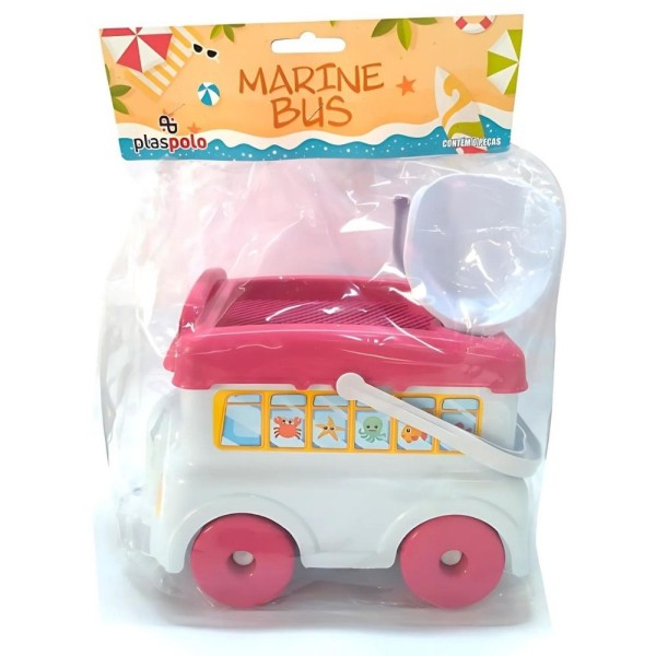 Encontraproduto.com.br - Brinquedo Ônibus Baldinho Praia Com 6 Peças Plaspolo