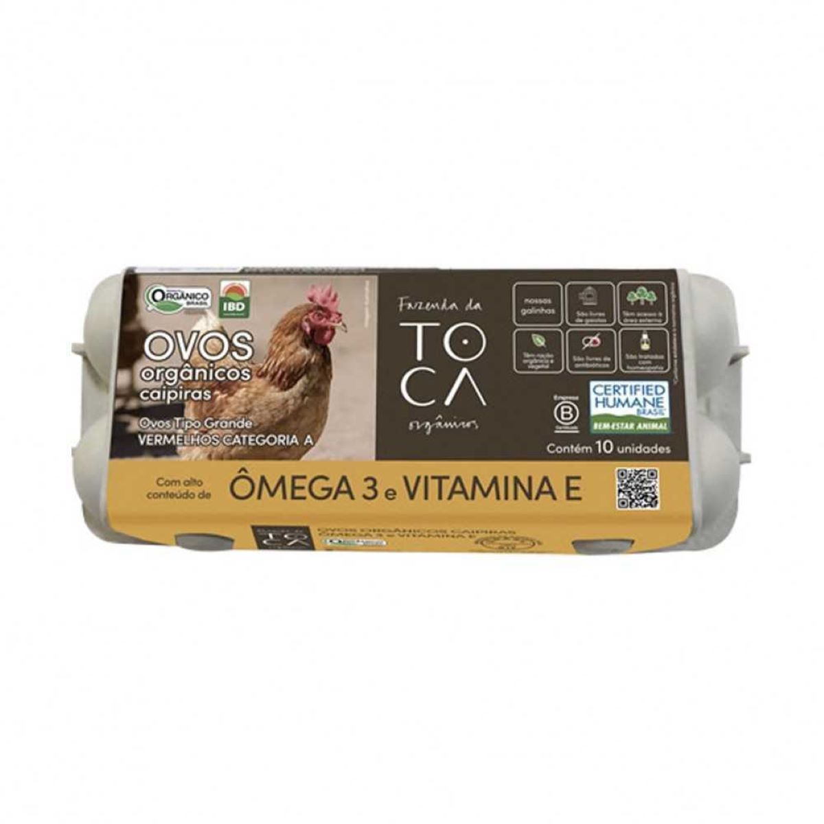 Encontraproduto.com.br - Ovos Vermelhos Orgânicos Fazenda Da Toca Ômega 3 Com 10 Unidades