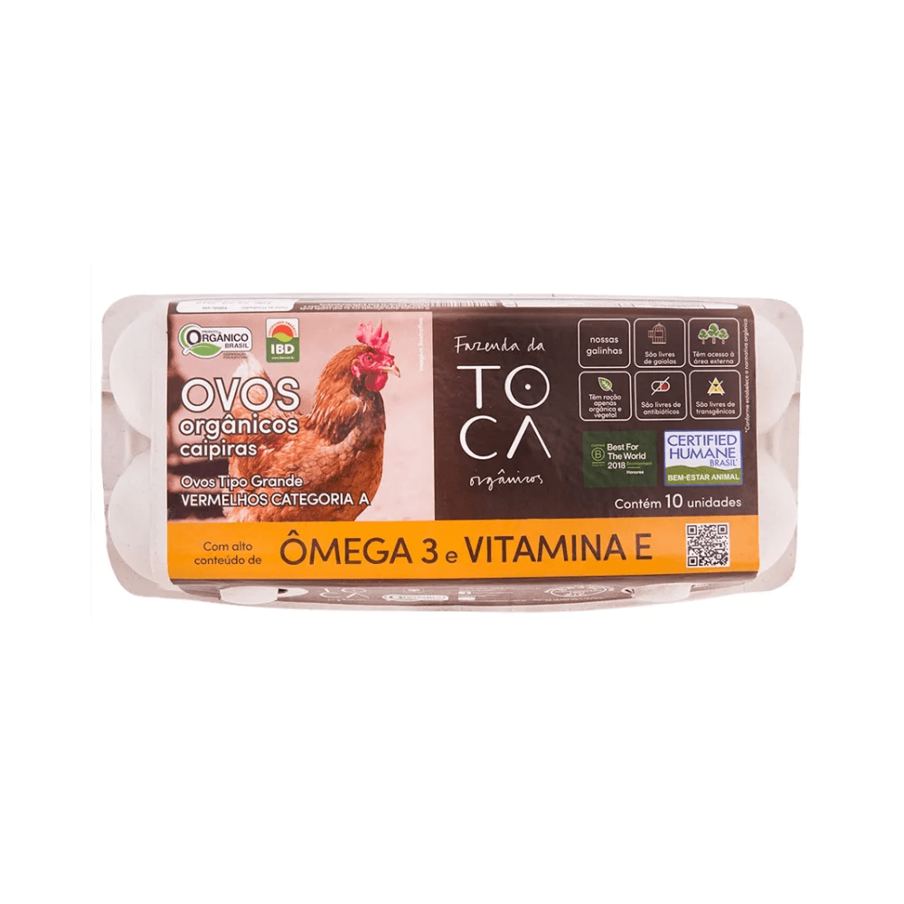 Encontraproduto.com.br - Ovos Vermelhos Orgânicos Fazenda Da Toca Ômega 3 Com 10 Unidades