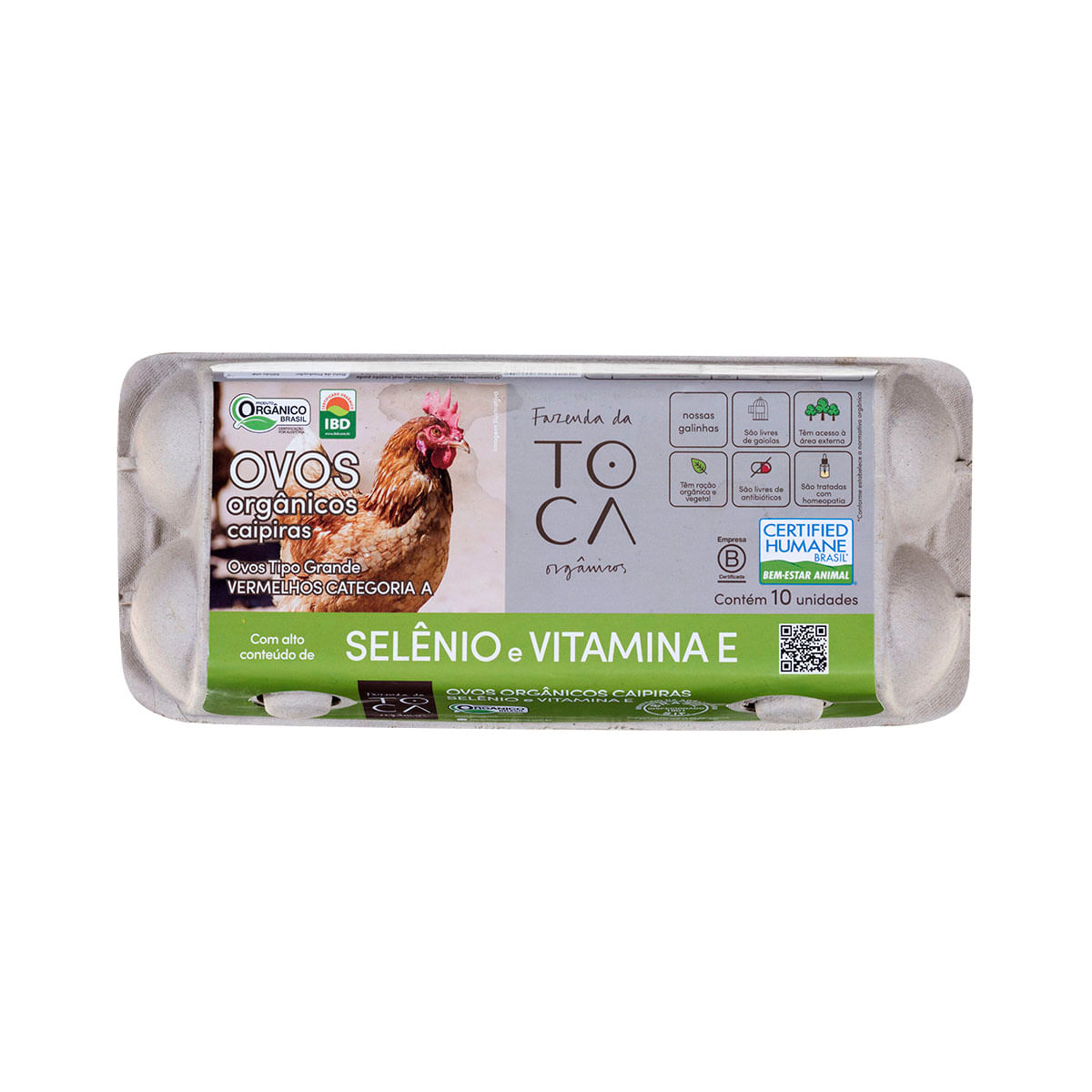 Encontraproduto.com.br - Ovos Vermelhos Orgânicos Fazenda Da Toca Selênio Com 10 Unidades